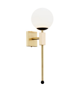 Megan Wall Lamp Opal Matt Brushed Brass Black-1