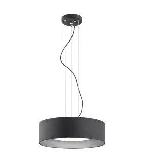 Mohito Cylindrical Pendant Ceiling 3 Light Black Structure Outside Silver Inside-1