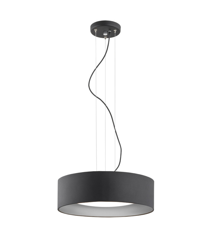 Mohito Cylindrical Pendant Ceiling 3 Light Black Structure Outside Silver Inside-1