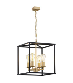 Monzano Lanterns Pendant Ceiling 4 Light Black Old Gold-1