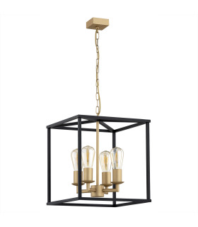 Monzano Lanterns Pendant Ceiling 4 Light Black Old Gold-2