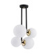 Moritz Globe Ceiling 4 Light Opal Matt Black Structure Brass Elements-2