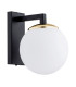 Moritz Wall Lamp Opal Matt Black Structure Brass Elements-2