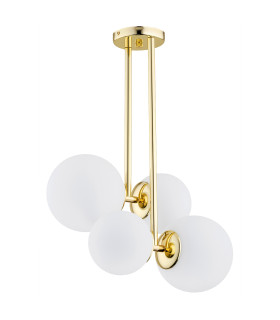 Moritz Globe Ceiling 4 Light Opal Matt Brass Steel-2