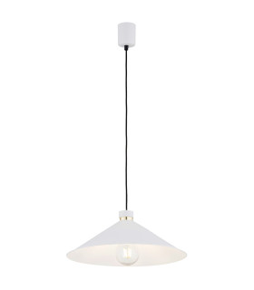 Nashville Dome Pendant Ceiling Light White Structure Brass Elements-1