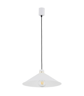 Nashville Dome Pendant Ceiling Light White Structure Brass Elements-2