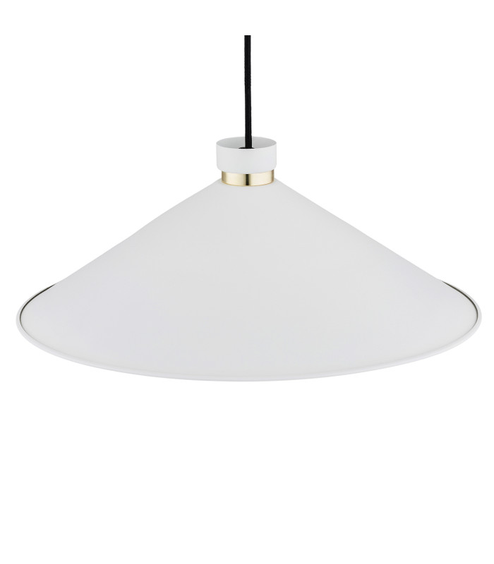 Nashville Dome Pendant Ceiling Light White Structure Brass Elements-3