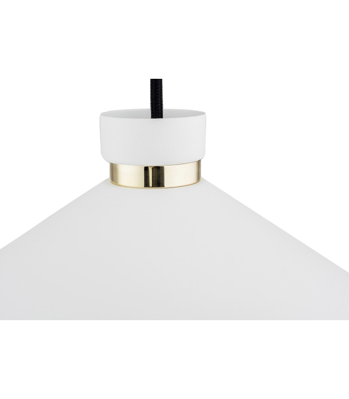 Nashville Dome Pendant Ceiling Light White Structure Brass Elements-4