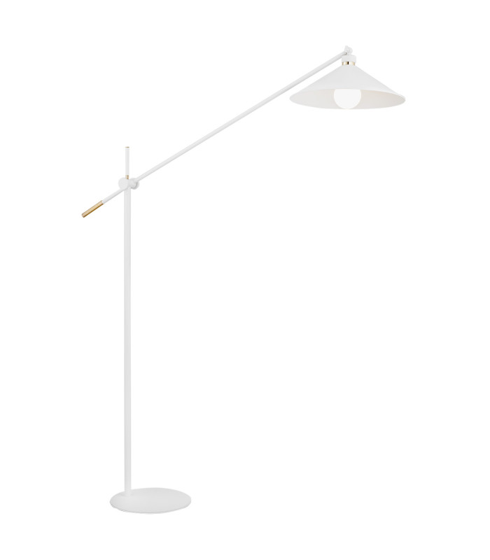 Nashville Arc Floor Lamp White Structure Brass Elements-1