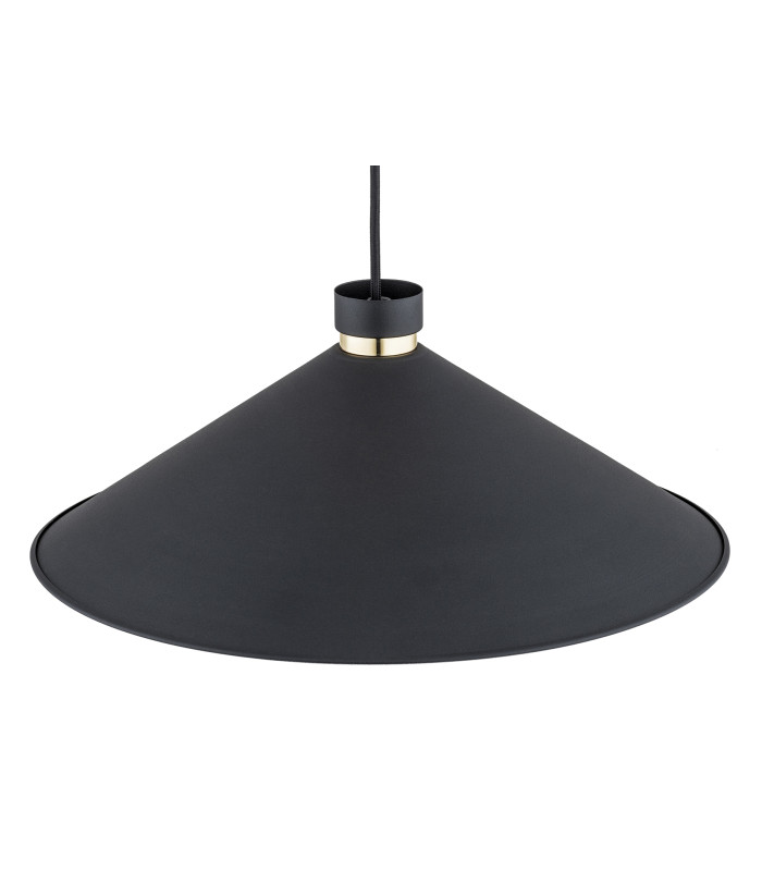Nashville Dome Pendant Ceiling Light Black Structure Brass Elements-4