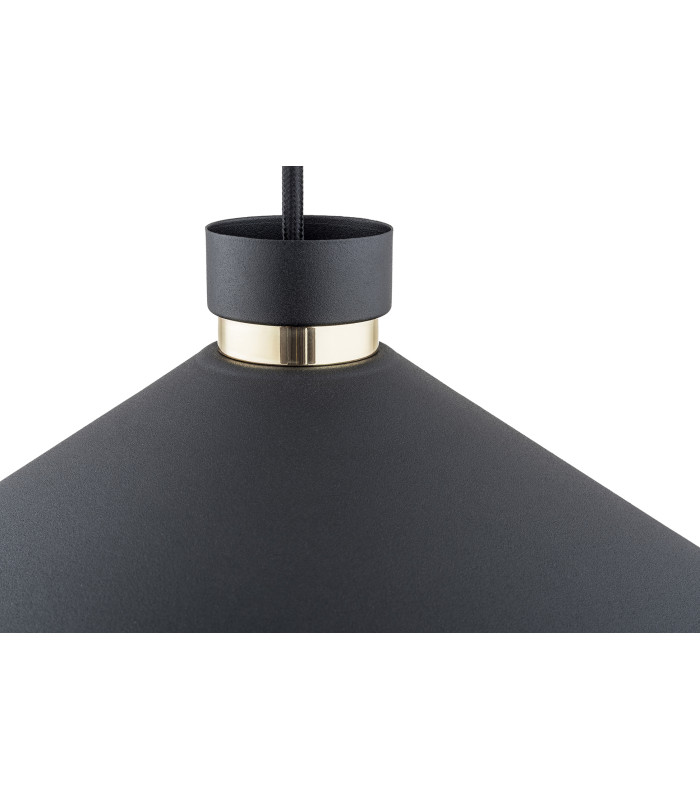 Nashville Dome Pendant Ceiling Light Black Structure Brass Elements-5