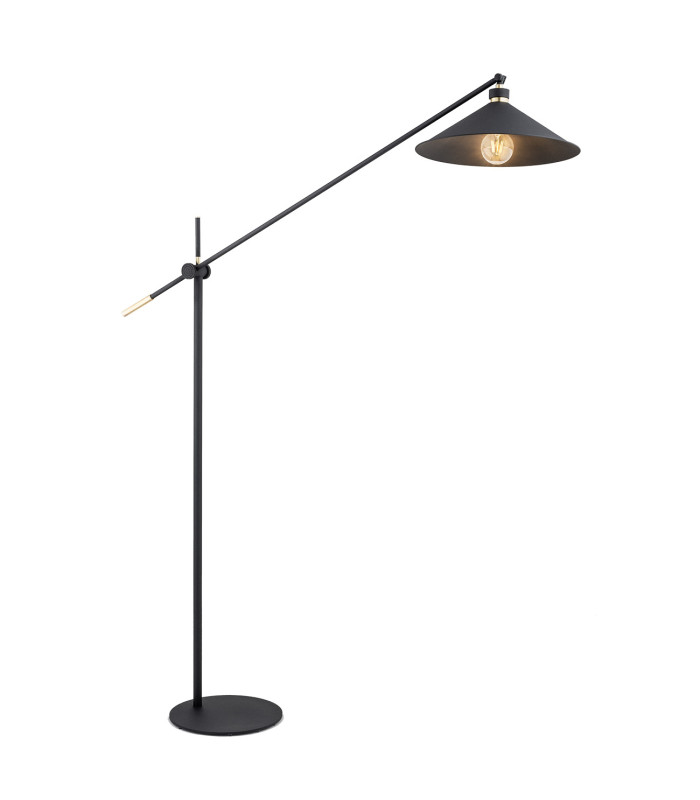 Nashville Arc Floor Lamp Black Structure Brass Elements-1