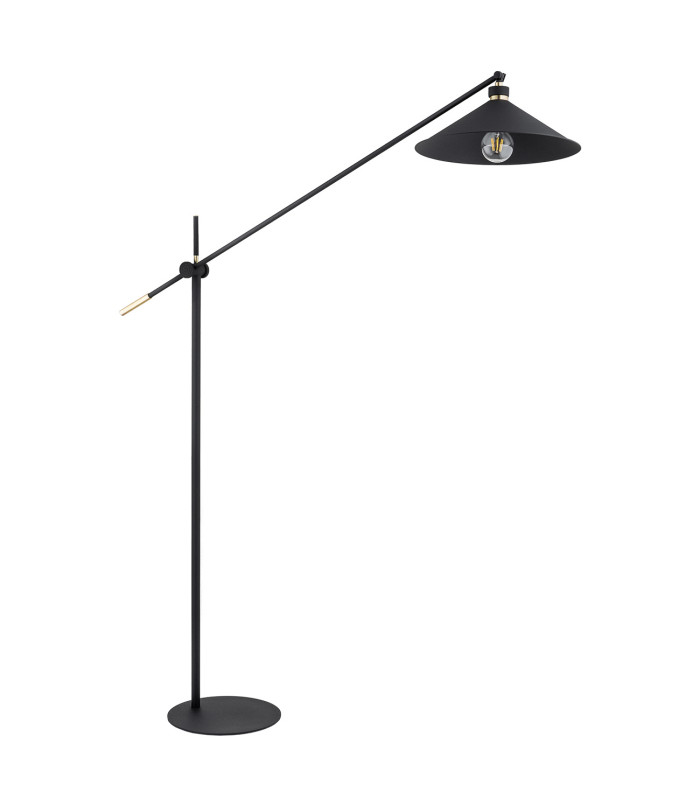 Nashville Arc Floor Lamp Black Structure Brass Elements-2