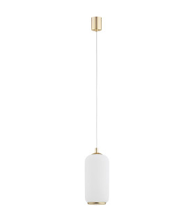 Pallado Slim Pendant Ceiling Light Opal Matt Brass Steel-2