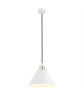 Orte Dome Pendant Ceiling Light White Structure Brass Elements-1