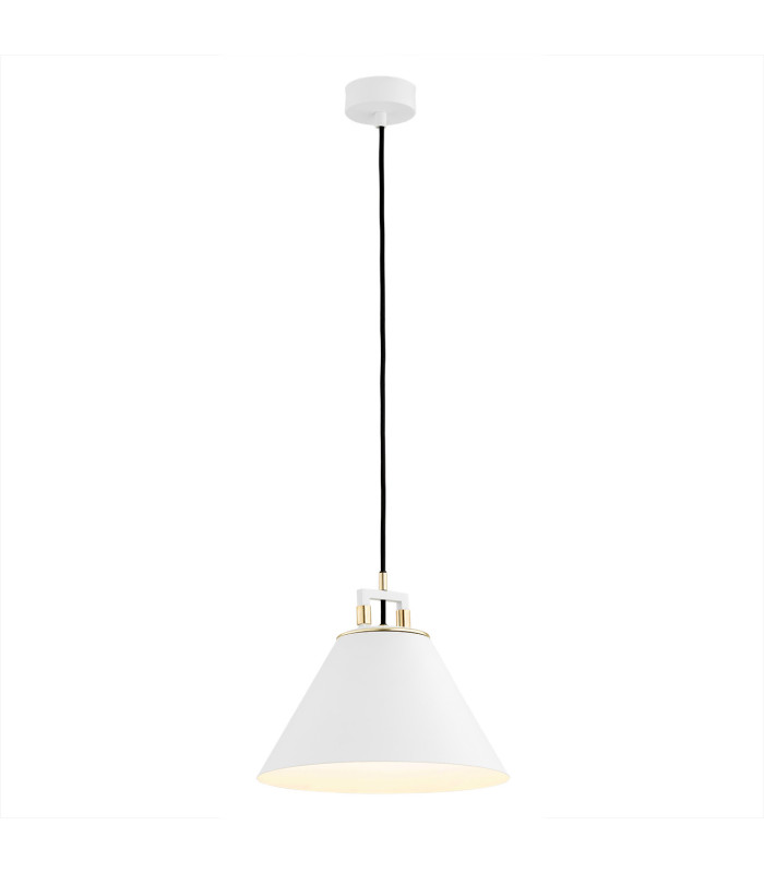 Orte Dome Pendant Ceiling Light White Structure Brass Elements-1