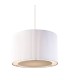 Cylindrical Ceiling Pendant Light Chrome, White Tc Fabric, E27 - 1