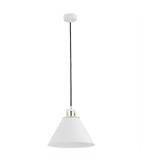 Orte Dome Pendant Ceiling Light White Structure Brass Elements-2