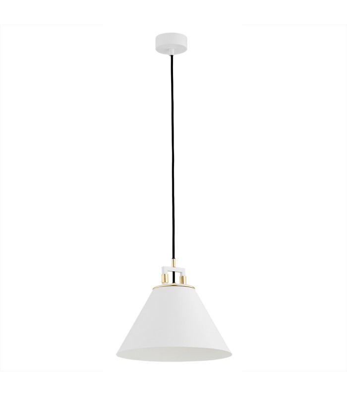 Orte Dome Pendant Ceiling Light White Structure Brass Elements-2