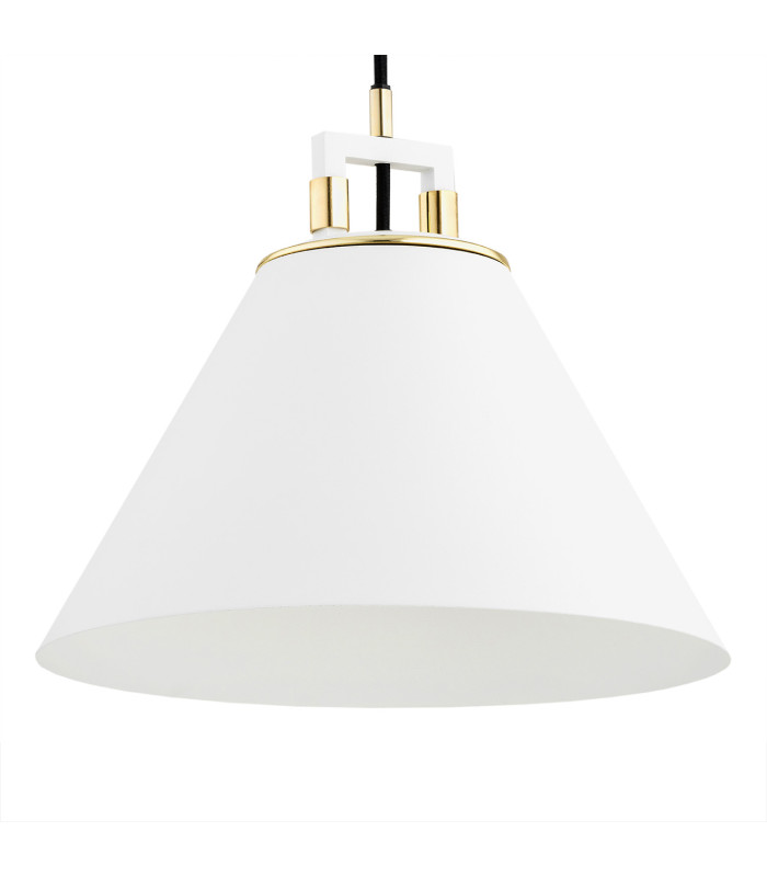 Orte Dome Pendant Ceiling Light White Structure Brass Elements-3