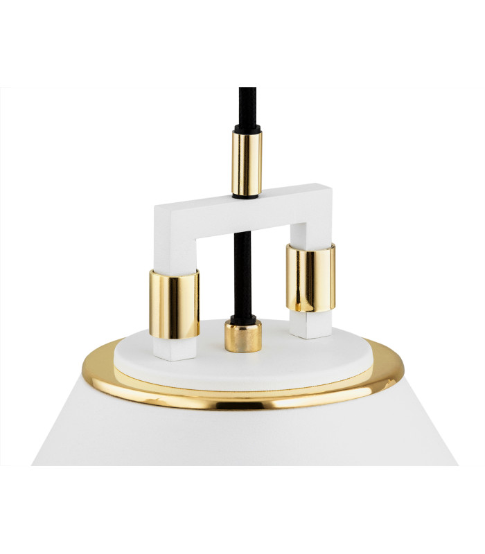 Orte Dome Pendant Ceiling Light White Structure Brass Elements-4