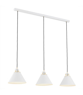 Orte Bar Pendant Ceiling 3 Light White Structure Brass Elements-1