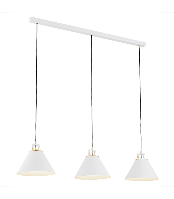 Orte Bar Pendant Ceiling 3 Light White Structure Brass Elements-1