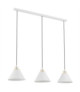 Orte Bar Pendant Ceiling 3 Light White Structure Brass Elements-2