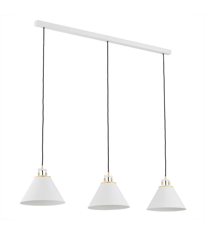 Orte Bar Pendant Ceiling 3 Light White Structure Brass Elements-2