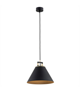 Orte Dome Pendant Ceiling Light Black Structure Brass Elements-1