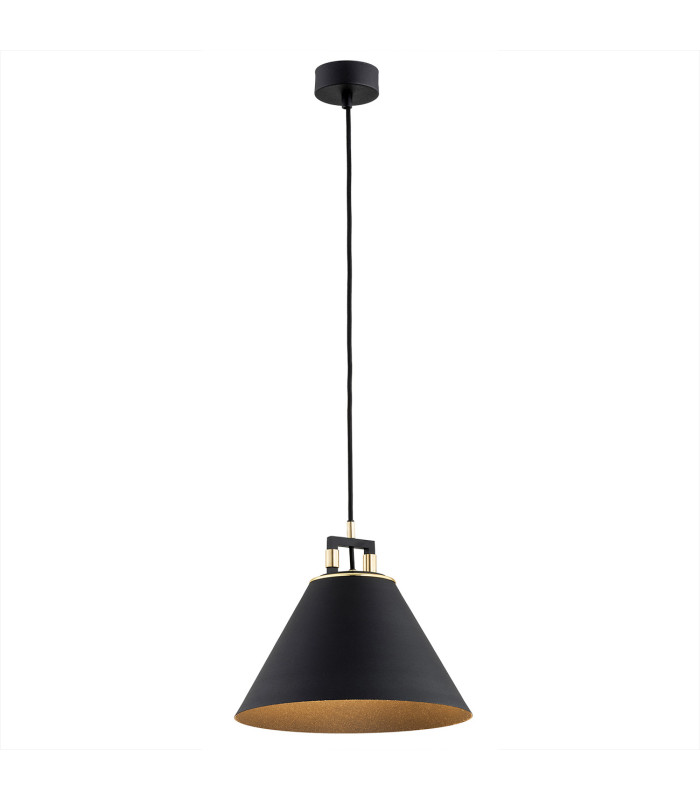Orte Dome Pendant Ceiling Light Black Structure Brass Elements-1