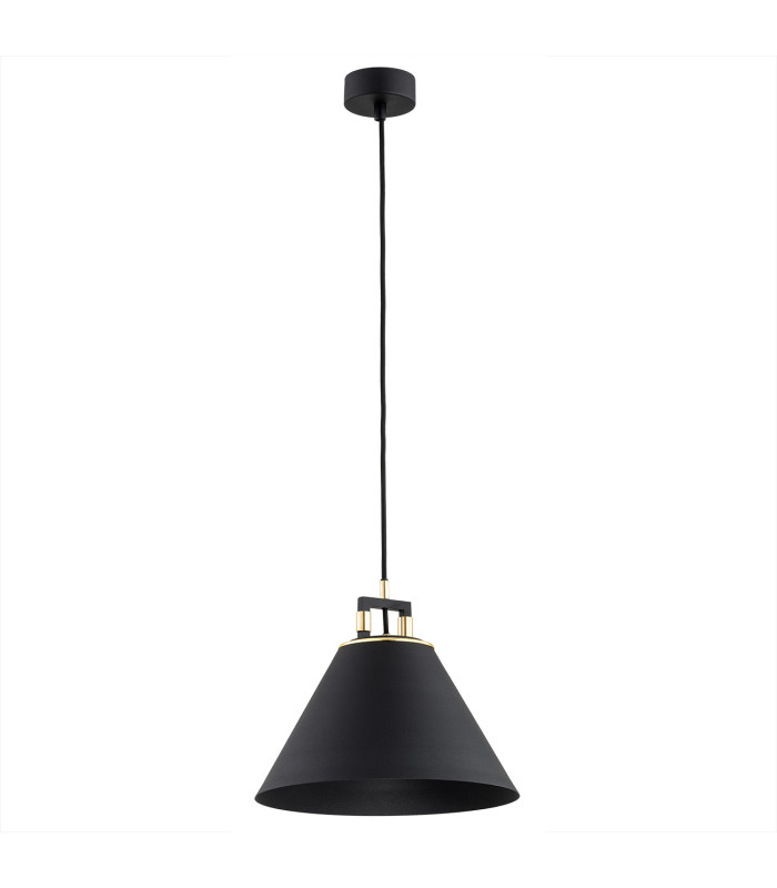 Orte Dome Pendant Ceiling Light Black Structure Brass Elements-2