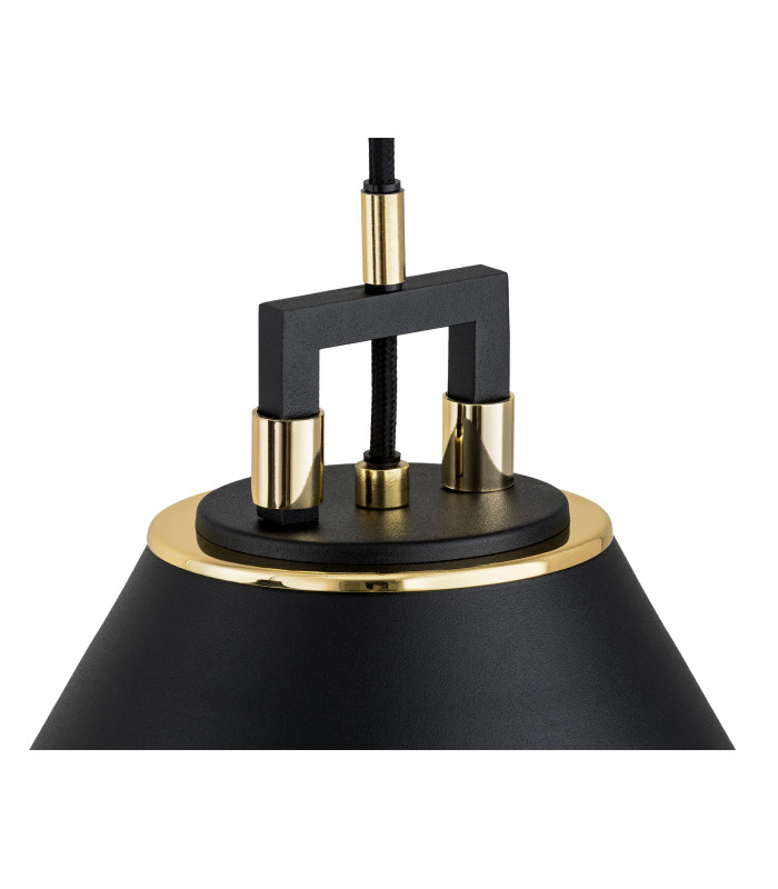 Orte Dome Pendant Ceiling Light Black Structure Brass Elements-3