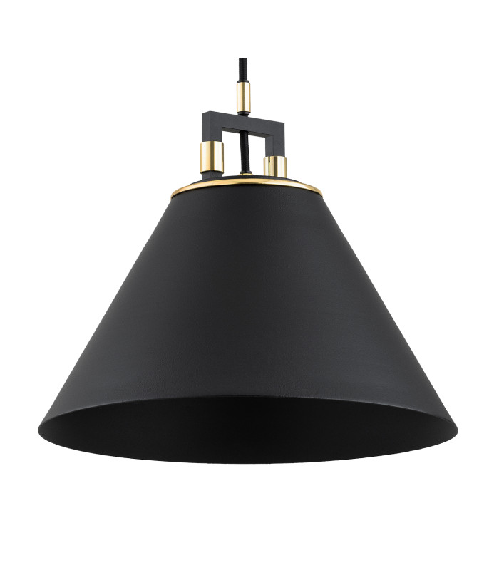 Orte Dome Pendant Ceiling Light Black Structure Brass Elements-4