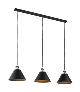 Orte Bar Pendant Ceiling 3 Light Black Structure Brass Elements-1