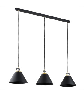 Orte Bar Pendant Ceiling 3 Light Black Structure Brass Elements-2