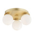 Paloma Globe Ceiling 3 Light Opal Matt (Fluted) Brushed Brass-1