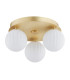 Paloma Globe Ceiling 3 Light Opal Matt (Fluted) Brushed Brass-2