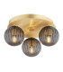 Paloma Globe Ceiling 3 Light Smoky (Fluted) Brushed Brass-1