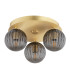 Paloma Globe Ceiling 3 Light Smoky (Fluted) Brushed Brass-2