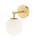 Paloma Right Angle Wall Lamp Opal Matt (Fluted) Brushed Brass-2