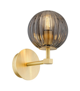 Paloma 12cm Wall Lamp Smoky (Fluted) Brushed Brass-1