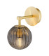 Paloma 12cm Wall Lamp Smoky (Fluted) Brushed Brass-2