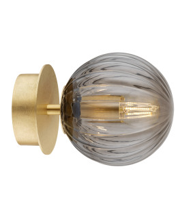 Paloma 12cm Globe Ceiling Light Smoky (Fluted) Brushed Brass-2