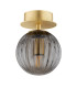 Paloma 12cm Globe Ceiling Light Smoky (Fluted) Brushed Brass-4
