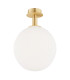 Paloma 25cm Globe Ceiling Light Opal Matt (Fluted) Brushed Brass-1