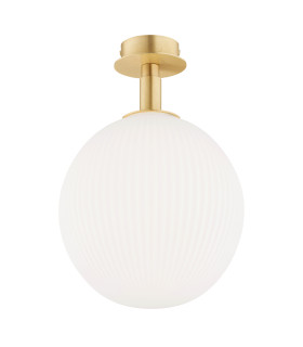 Paloma 25cm Globe Ceiling Light Opal Matt (Fluted) Brushed Brass-1