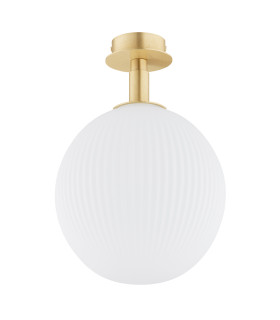 Paloma 25cm Globe Ceiling Light Opal Matt (Fluted) Brushed Brass-2