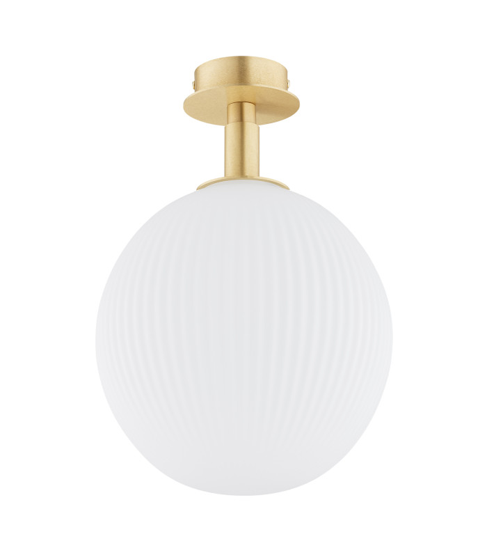 Paloma 25cm Globe Ceiling Light Opal Matt (Fluted) Brushed Brass-2
