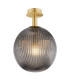 Paloma 25cm Globe Ceiling Light Smoky (Fluted) Brushed Brass-1